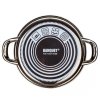 GARNEK EMALIOWANY 20cm 2L Z POKRYWĄ BANQUET METALLIC BLACK